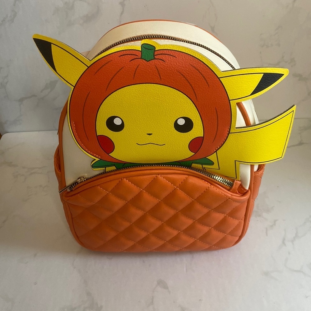 New Pokemon Pikachu Pumpkin Mini BackPack Bag Bio-world Fall Halloween Anime